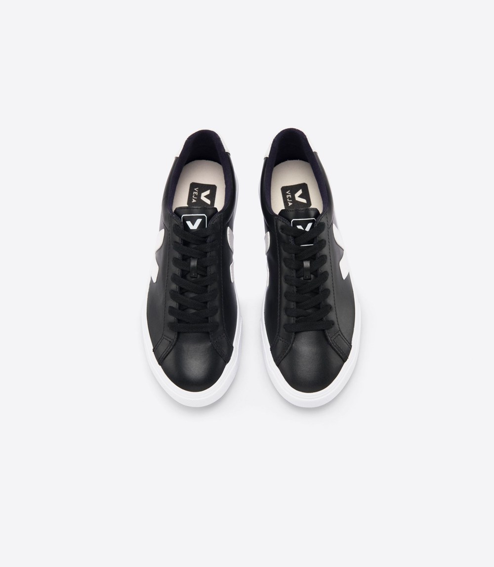 Veja Sneakers Womens - Esplar Leather - Black/White - 6419XIUBM